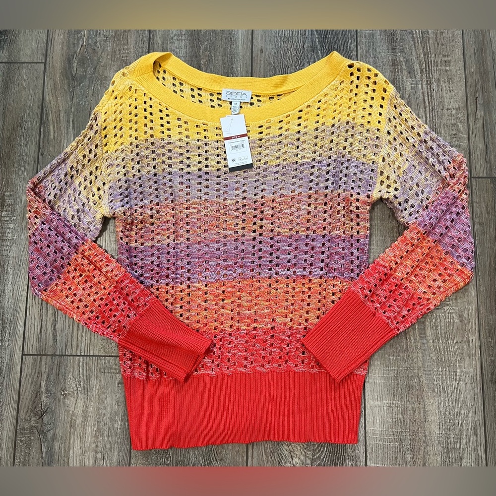 Sofia Vergara Ombré One Shoulder Top Size Medium